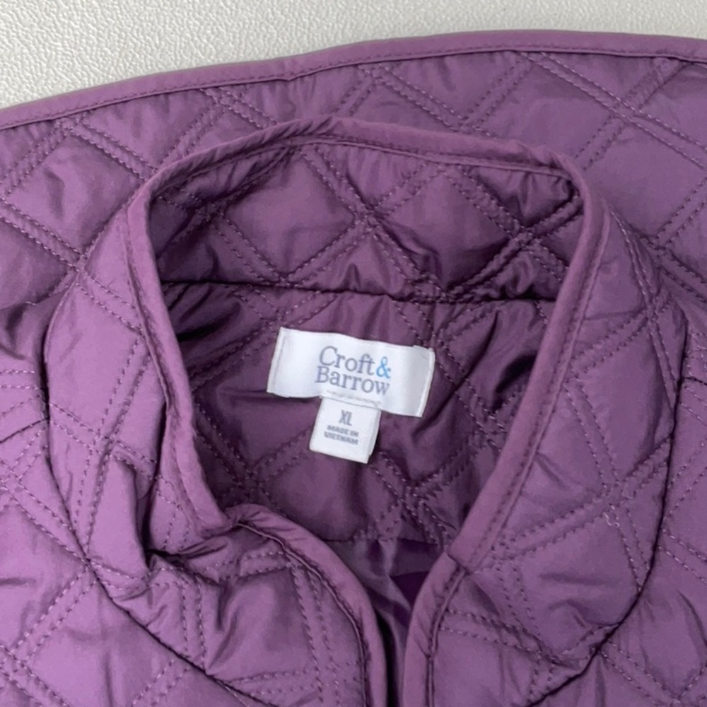 Purple Quilted Vest + Purple Black Plaid Vest Duo - Picture 4 of 8